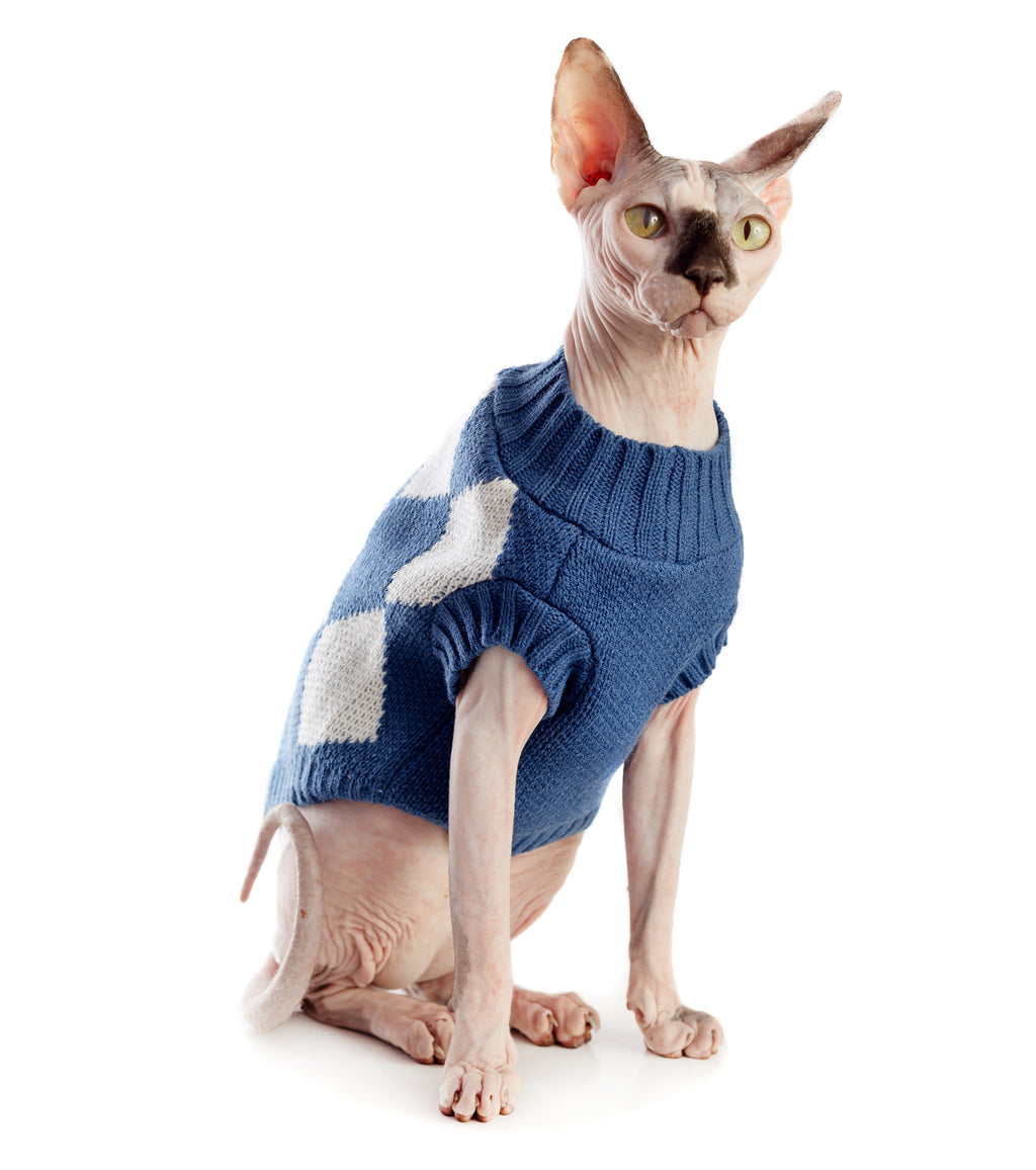 SWEATER AZUL PERRO/GATO